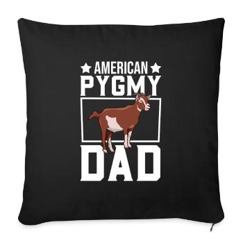Papa d’un pygmée américain - Housse de coussin décorative 45 x 45 cm - noir - Devant