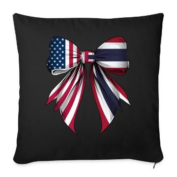 Coquette Bow Thailand Roots Heritage Thai Pride - Sofa pillowcase 17,3'' x 17,3'' (45 x 45 cm) - black - Front