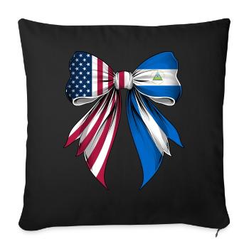 Coquette Arc Nicaragua Racines Nicaragua La fierté du Nicaragua - Housse de coussin décorative 45 x 45 cm - noir - Devant