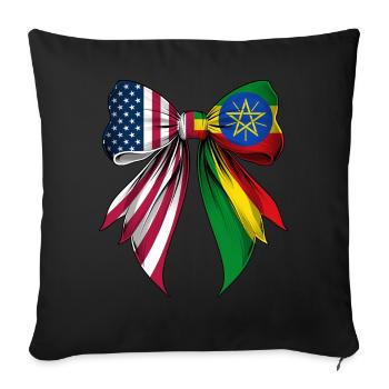 Coquette Boucle Ethiopie Racines Héritage - Housse de coussin décorative 45 x 45 cm - noir - Devant