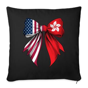 Coquette Bow Hong Kong Roots Hong Kongers Pride - Sofa pillowcase 17,3'' x 17,3'' (45 x 45 cm) - black - Front