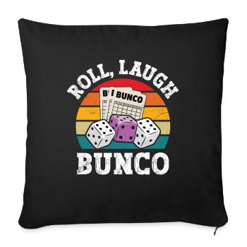 Retro Bunco Gift Bunco Shirt Dice - Sofa pillowcase 17,3'' x 17,3'' (45 x 45 cm) - black - Front