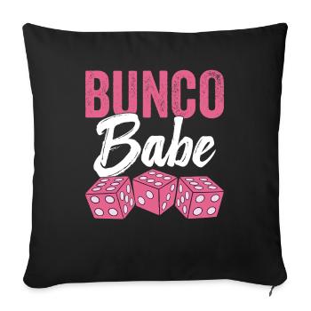 Bunco Babe Women's Bunco Women's Dice Night - Sofa pillowcase 17,3'' x 17,3'' (45 x 45 cm) - black - Front