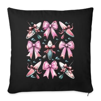 Coquette Bow Stand Up Paddling SUP Boat Paddle - Sofa pillowcase 17,3'' x 17,3'' (45 x 45 cm) - black - Front