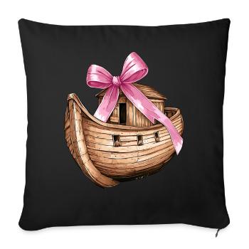 Coquette Schleife Arche Noah Christliches Mädchen - Sofakissenbezug 45 x 45 cm - Schwarz - Vorne