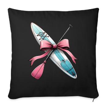 Coquette Bow Stand Up Paddling SUP Boat Paddle - Sofa pillowcase 17,3'' x 17,3'' (45 x 45 cm) - black - Front