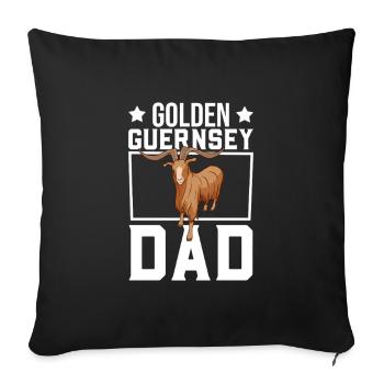 Dad of a Golden Guernsey Goat - Sofa pillowcase 17,3'' x 17,3'' (45 x 45 cm) - black - Front