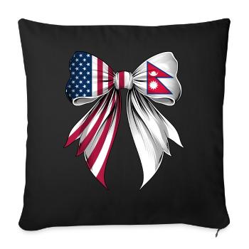 Coquette Bow Nepal Roots Heritage Nepali Pride - Sofa pillowcase 17,3'' x 17,3'' (45 x 45 cm) - black - Front