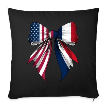 Coquette Bow France Racines Héritage - Housse de coussin décorative 45 x 45 cm - noir - Devant