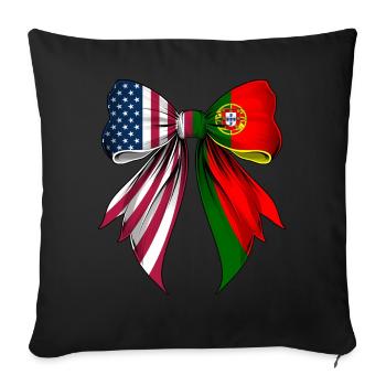 Coquette Bow Portugal Roots Portuguese Pride - Sofa pillowcase 17,3'' x 17,3'' (45 x 45 cm) - black - Front