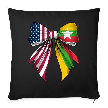 Coquette Bow Burma Roots Heritage Burmese Pride - Sofa pillowcase 17,3'' x 17,3'' (45 x 45 cm) - black - Front