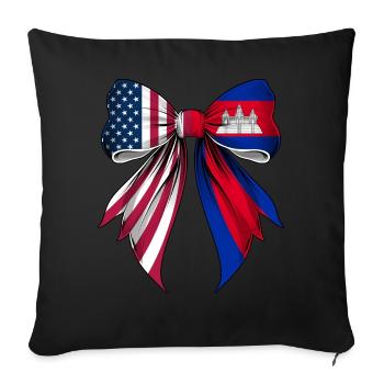 Coquette Bow Cambodia Roots Heritage - Sofa pillowcase 17,3'' x 17,3'' (45 x 45 cm) - black - Front