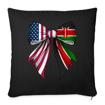 Kokette Schleife Kenia Wurzeln Erbe Kenianischer - Sofakissenbezug 45 x 45 cm - Schwarz - Vorne