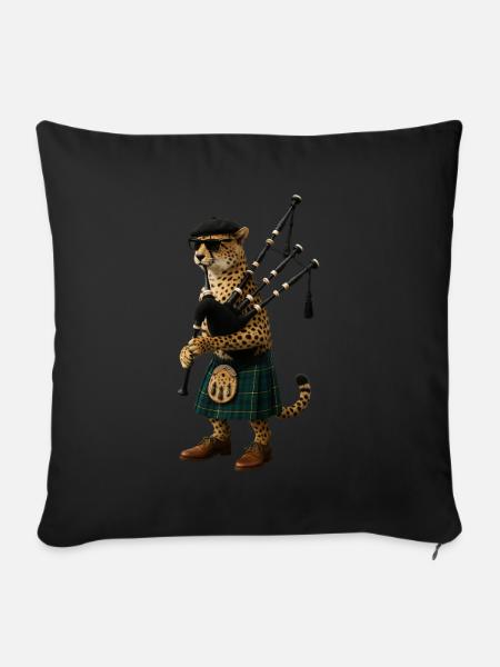 Gepard Dudelsack - Sofakissenbezug 45 x 45 cm - Schwarz