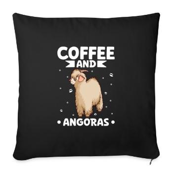 Coffee and Angora Goat - Sofa pillowcase 17,3'' x 17,3'' (45 x 45 cm) - black - Front