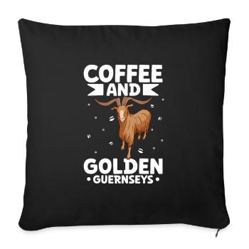 Coffee and Golden Guernsey Goat - Sofa pillowcase 17,3'' x 17,3'' (45 x 45 cm) - black - Front