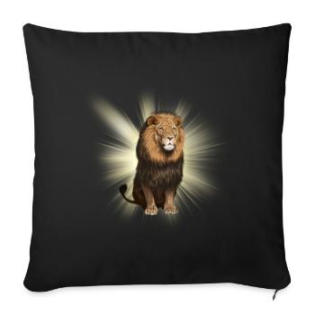 Löwe sitzend - Sofakissenbezug 45 x 45 cm - Schwarz - Vorne