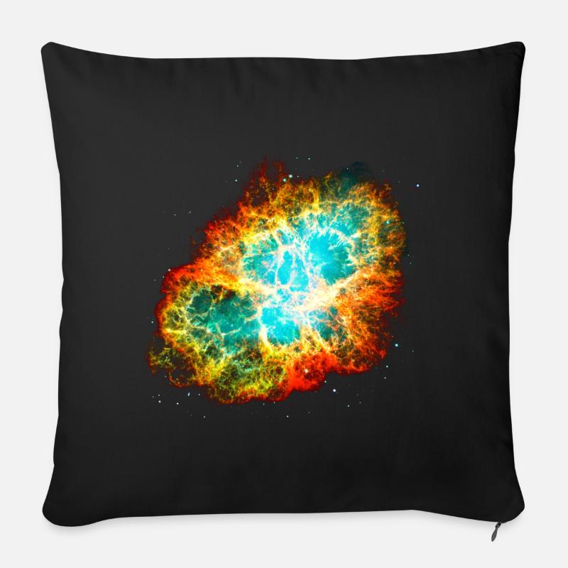 Supernova, Crab Nebula, Space, Galaxy, Milky Way - Housse de coussin décorative 45 x 45 cm - noir
