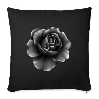 Rose - Sofakissenbezug 45 x 45 cm - Schwarz - Vorne