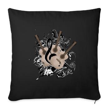 Guitares guitare - Housse de coussin décorative 45 x 45 cm - noir - Devant