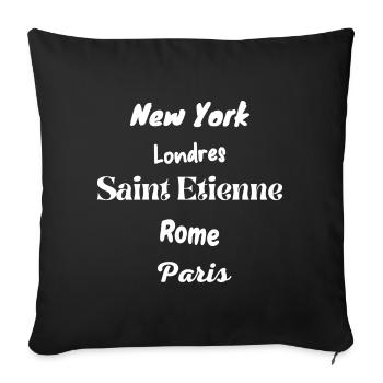 Saint Etienne - Housse de coussin décorative 45 x 45 cm - noir - Devant