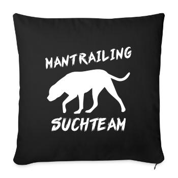 Mantrailing rechercheteam cadeau chien de recherche chiens - Housse de coussin décorative 45 x 45 cm - noir - Devant