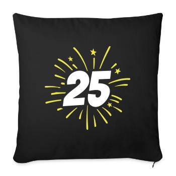 25th birthday 25 years of fireworks - Sofa pillowcase 17,3'' x 17,3'' (45 x 45 cm) - black - Front
