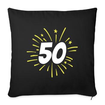 50 ans 50 ans de feux d’artifice - Housse de coussin décorative 45 x 45 cm - noir - Devant