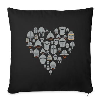 mittelalterliche helme herz Mittelalter - Sofakissenbezug 45 x 45 cm - Schwarz - Vorne