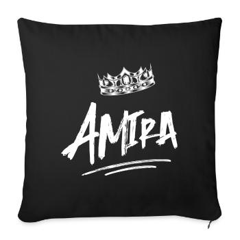 Amira - Sofa pillowcase 17,3'' x 17,3'' (45 x 45 cm) - black - Front