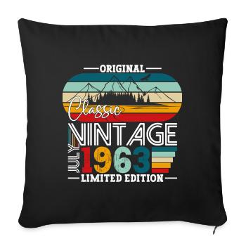 Original Juillet Millésime 1963 59ème Anniversaire Hommes - Housse de coussin décorative 45 x 45 cm - noir - Devant