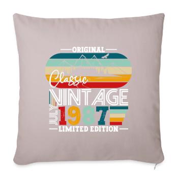 Original Juillet Millésime 1987 35ème Anniversaire Hommes - Housse de coussin décorative 45 x 45 cm - taupe clair - Devant