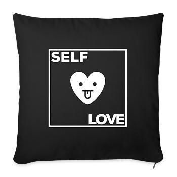 Self Love Heart - Sofa pillowcase 17,3'' x 17,3'' (45 x 45 cm) - black - Front