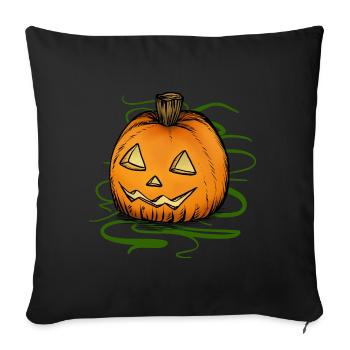 Halloween Kürbis Comic Stil - Sofakissenbezug 45 x 45 cm - Schwarz - Vorne