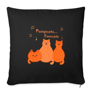 pumpcats are funcats - Sofa pillowcase 17,3'' x 17,3'' (45 x 45 cm) - black - Front