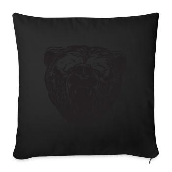 Brown bear head bear motif for brown bear team or - Sofa pillowcase 17,3'' x 17,3'' (45 x 45 cm) - black - Front