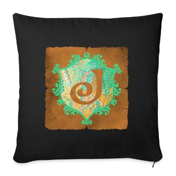 E 36 j - Housse de coussin décorative 45 x 45 cm - noir - Devant