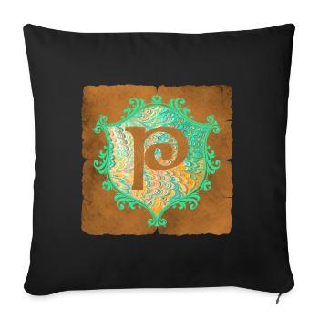 E 36 P - Housse de coussin décorative 45 x 45 cm - noir - Devant
