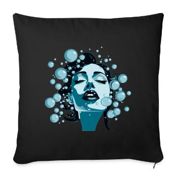 Eat my bubbles, swim team, swimmers - Sofa pillowcase 17,3'' x 17,3'' (45 x 45 cm) - black - Front