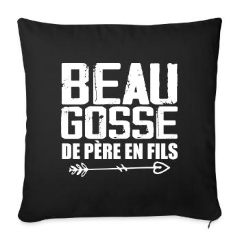 Beau Gosse De Père En Fils - Housse de coussin décorative 45 x 45 cm - noir - Devant