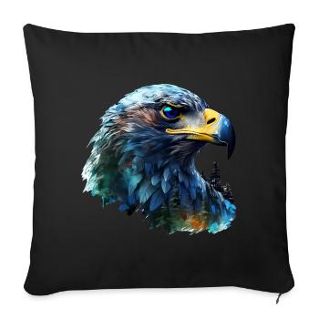 Adler - Sofakissenbezug 45 x 45 cm - Schwarz - Vorne