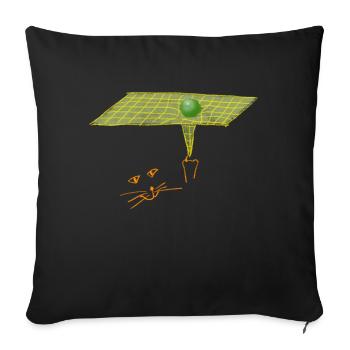 The Great Cosmic Cat and Space-Time - Sofa pillowcase 17,3'' x 17,3'' (45 x 45 cm) - black - Front