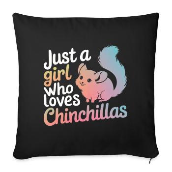 Chinchilla Chinchillas Mouse - Sofa pillowcase 17,3'' x 17,3'' (45 x 45 cm) - black - Front