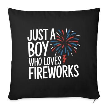 Pyrotechnie Feux d’artifice Pyrotechnie - Housse de coussin décorative 45 x 45 cm - noir - Devant