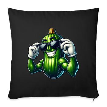 Cool Cucumber Pickle Vegetables Cartoon - Sofa pillowcase 17,3'' x 17,3'' (45 x 45 cm) - black - Front