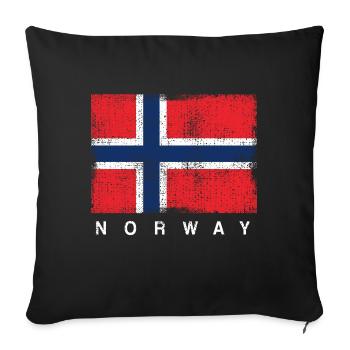 Drapeau norvégien - Housse de coussin décorative 45 x 45 cm - noir - Devant