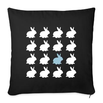 hase osterhase muster ostern - Housse de coussin décorative 45 x 45 cm - noir - Devant
