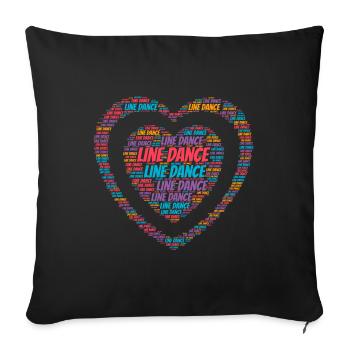 Line Dance - Line Dancing Heart Gift T-Shirt - Sofa pillowcase 17,3'' x 17,3'' (45 x 45 cm) - black - Front
