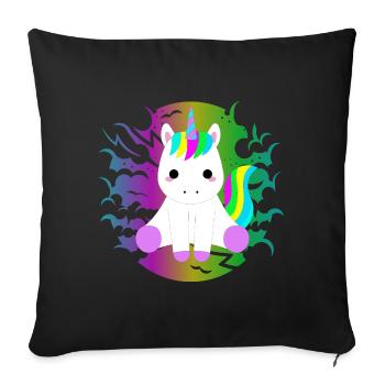 unicorn Einhorn - Sofakissenbezug 45 x 45 cm - Schwarz - Vorne