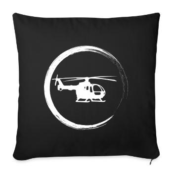 hélicoptère - Housse de coussin décorative 45 x 45 cm - noir - Devant